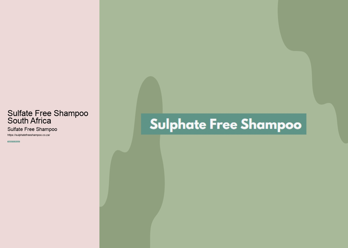 Sulfate Free Shampoo South Africa