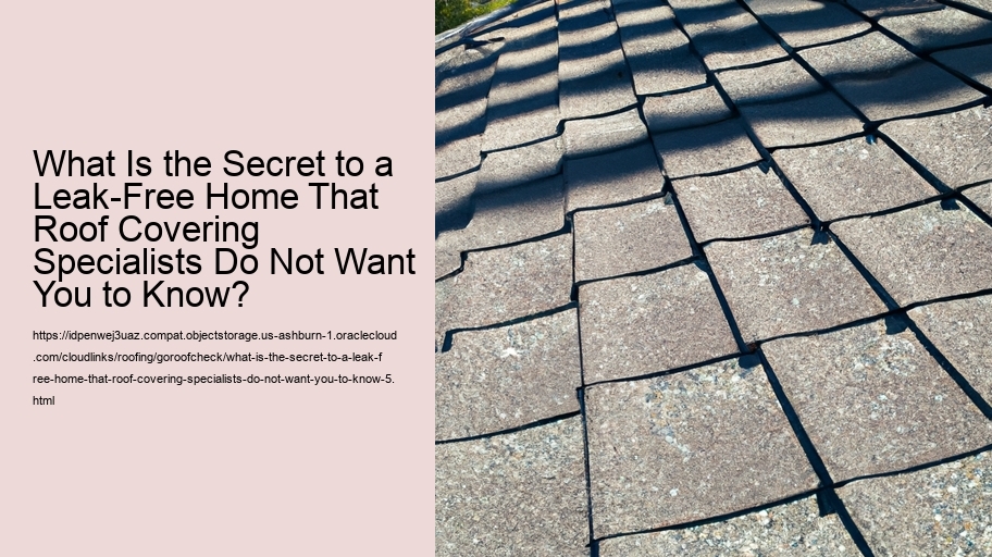 What Is the Secret to a Leak-Free Home That Roof Covering Specialists Do Not Want You to Know?