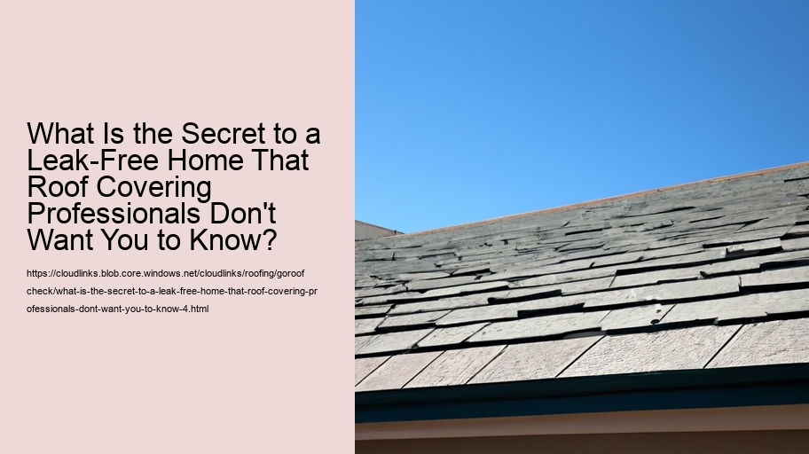 What Is the Secret to a Leak-Free Home That Roof Covering Professionals Don't Want You to Know?