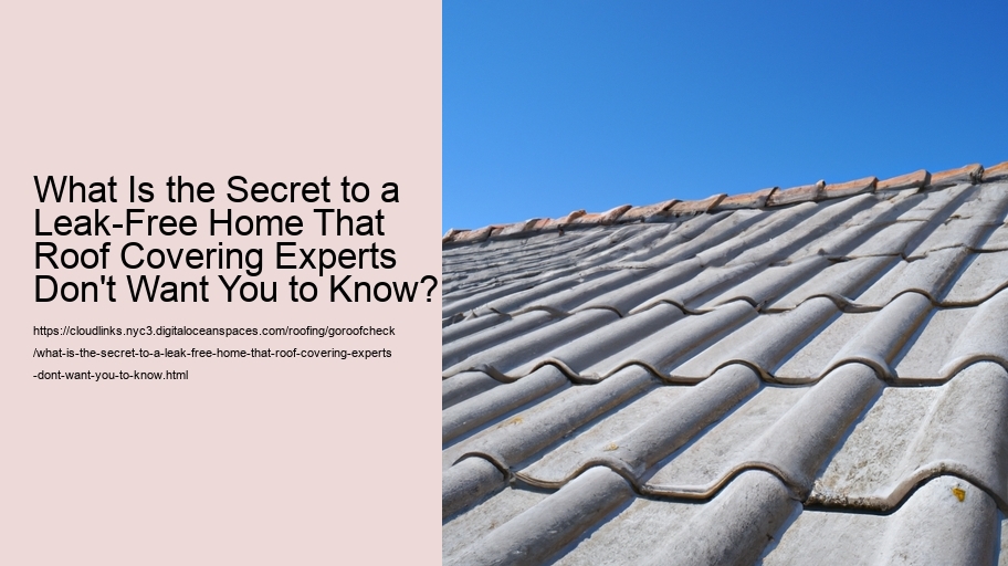 What Is the Secret to a Leak-Free Home That Roof Covering Experts Don't Want You to Know?