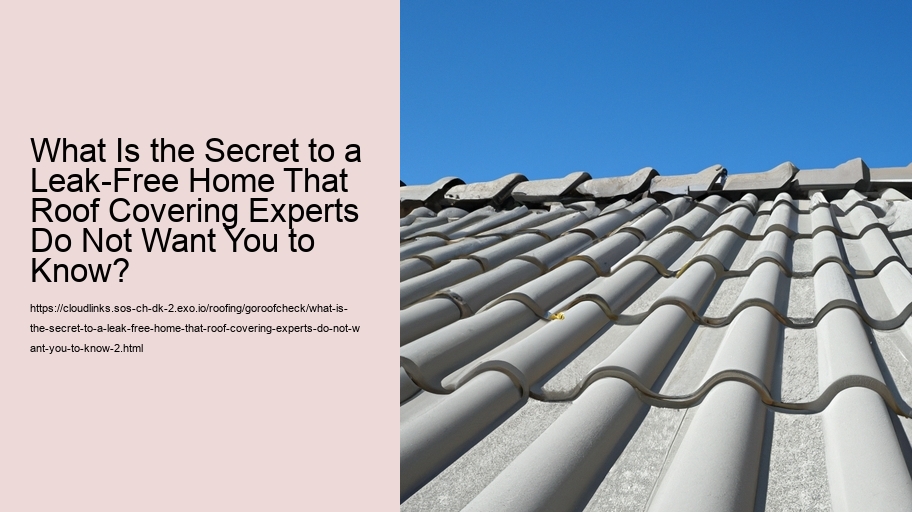 What Is the Secret to a Leak-Free Home That Roof Covering Experts Do Not Want You to Know?