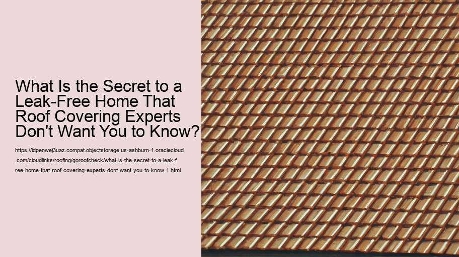 What Is the Secret to a Leak-Free Home That Roof Covering Experts Don't Want You to Know?