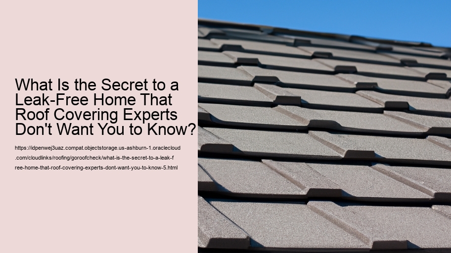 What Is the Secret to a Leak-Free Home That Roof Covering Experts Don't Want You to Know?