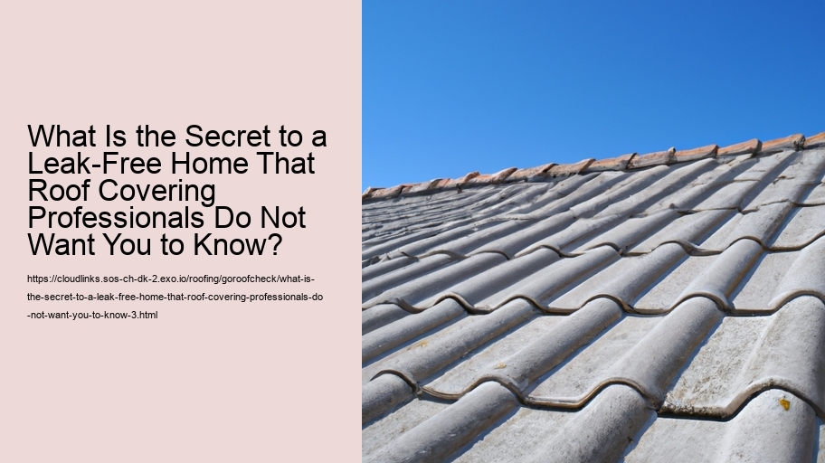 What Is the Secret to a Leak-Free Home That Roof Covering Professionals Do Not Want You to Know?