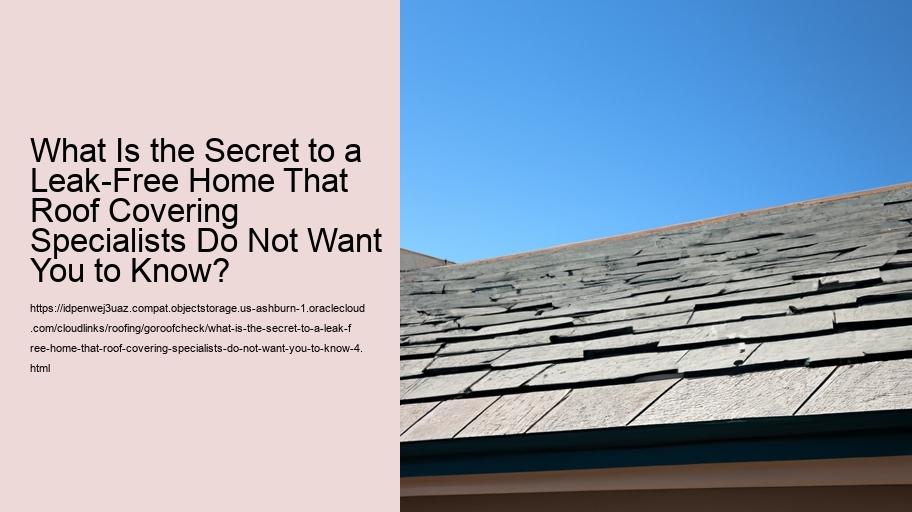 What Is the Secret to a Leak-Free Home That Roof Covering Specialists Do Not Want You to Know?