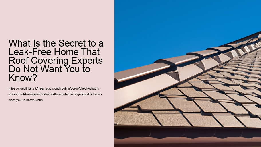 What Is the Secret to a Leak-Free Home That Roof Covering Experts Do Not Want You to Know?