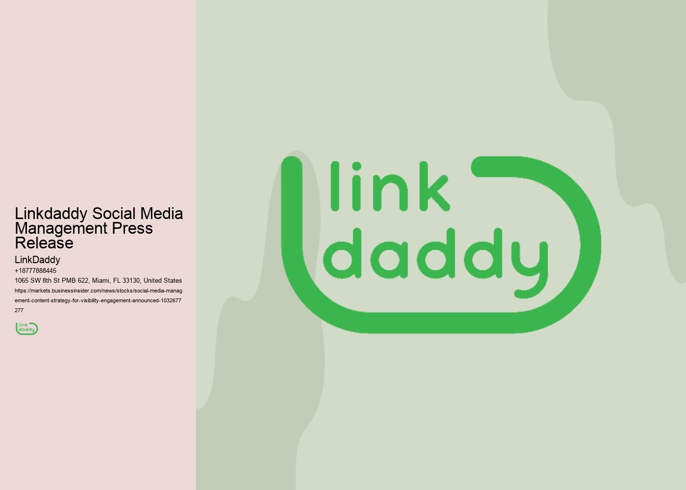 Linkdaddy Social Media Management Press Release