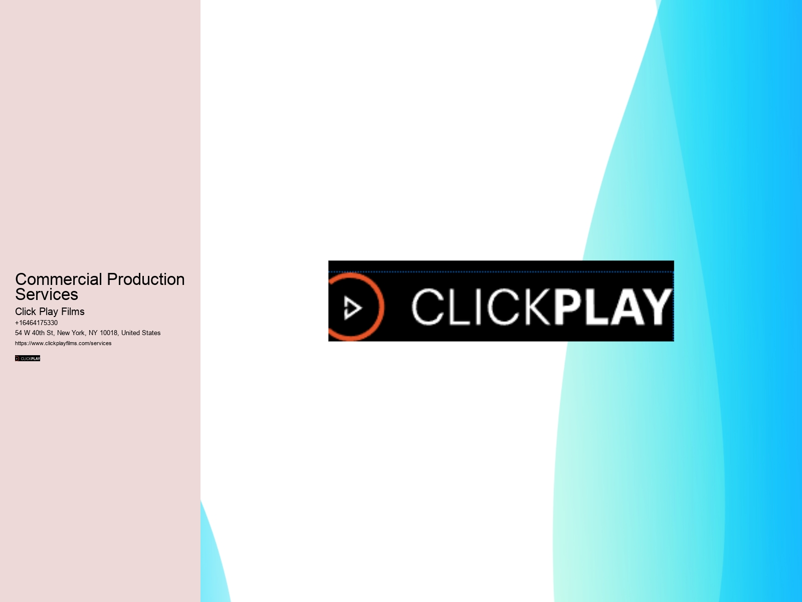 Commercial Production Services Click Play Films Commercial Production Services
