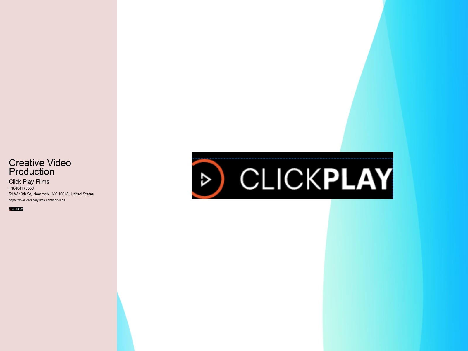 Creative Video Production Click Play Films Creative Video Production